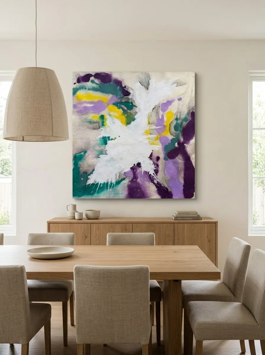 Violet Tempest by Alyne Perfeito shown in an interior setting — digital visualization, Luminous Rebirth series