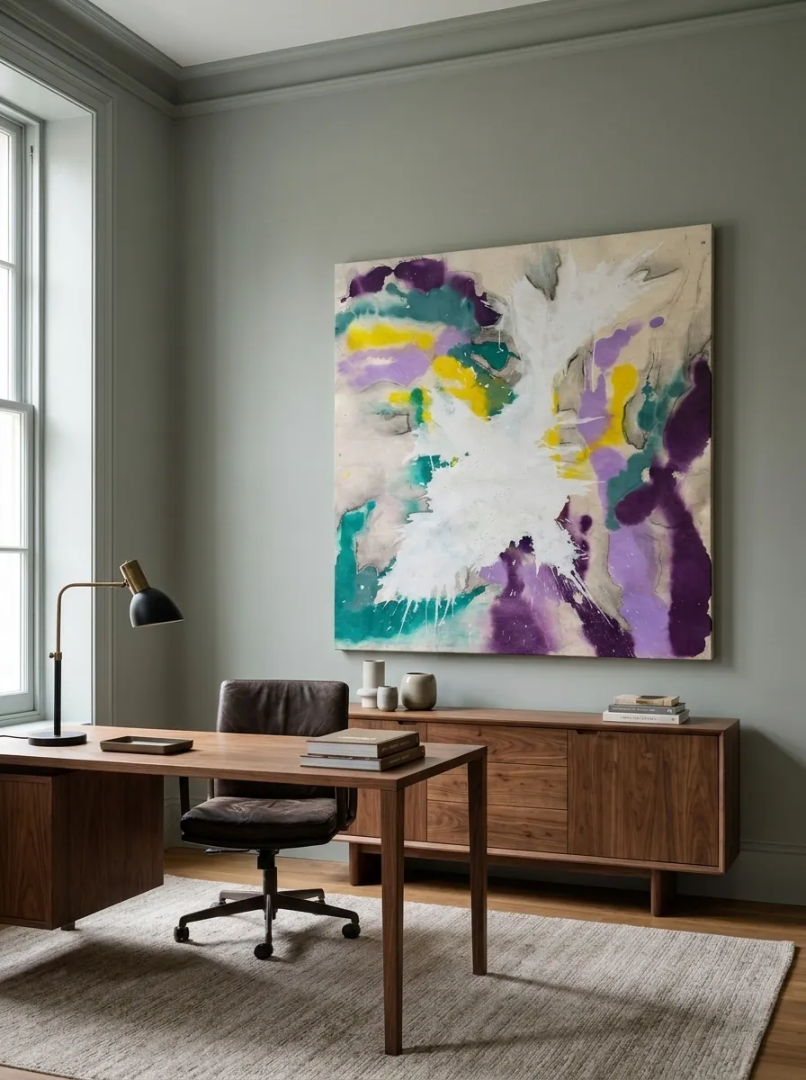 Violet Tempest by Alyne Perfeito shown in an interior setting — digital visualization, Luminous Rebirth series