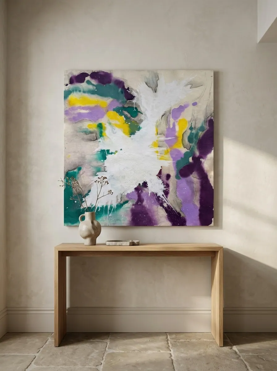 Violet Tempest by Alyne Perfeito shown in an interior setting — digital visualization, Luminous Rebirth series