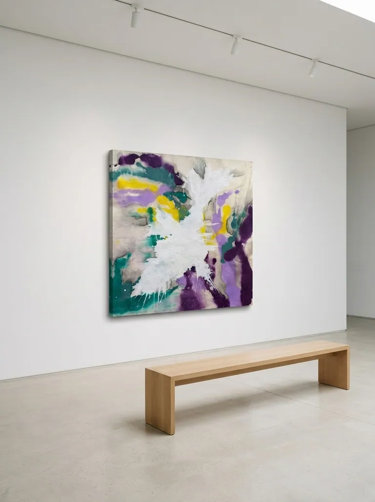 Violet Tempest in a room — digital visualization (illustrative only)