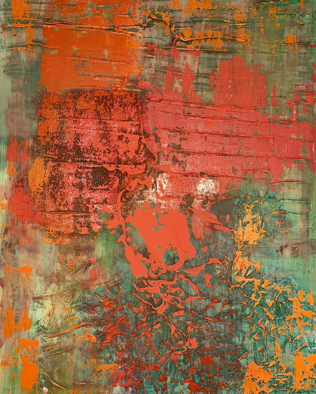 Oxide Horizon — original artwork by Alyne Perfeito, 80 x 100 cm (31.5 x 39.4 in), Terra & Ether series